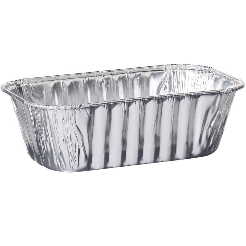 PLASTICPRO [1 Lb 10 Pack Disposable Loaf Pans Aluminum Tin Foil Meal Prep Bakeware - Cookware Perfect for Baking Cakes, Bread, Meatloaf, Lasagna 1 Pound 6'' X 3.75'' X 2'' - Image 1